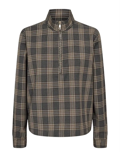 Nümph - NUKamala Zip Skjorte - Dark Grey Melange 
